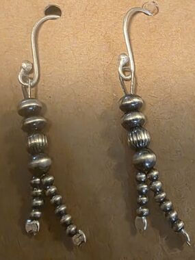 Sterling Silver "Navajo Pearl" Earrings - Dangle